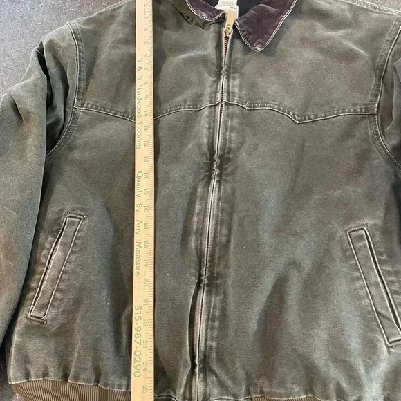 Vintage Carhartt J14 MOS Green Santa Fe Canvas Quilt Lined Jacket Size XXL - Picture 5 of 12